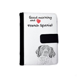 French Spaniel - Notebook with the calendar of eco-leather with an image of a dog.