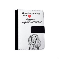 German Longhaired Pointer- Notebook with the calendar of eco-leather with an image of a dog.