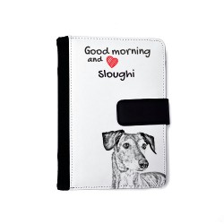 Sloughi - Notebook with the calendar of eco-leather with an image of a dog.