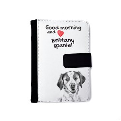 Brittany spaniel - Notebook with the calendar of eco-leather with an image of a dog.