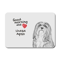 Lhasa Apso, A mouse pad with the image of a dog.