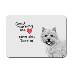 Norwich Terrier, A mouse pad with the image of a dog.