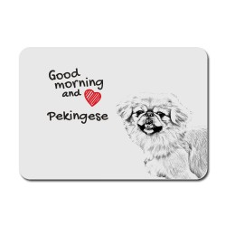 Pekingese, A mouse pad with the image of a dog.
