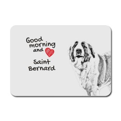 St. Bernard, A mouse pad with the image of a dog.