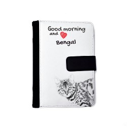 Bengal - notatnik z ekoskóry z wizerunkiem kota.