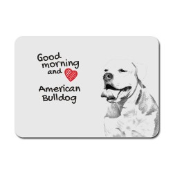 American Bulldog, A mouse pad with the image of a dog.
