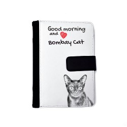 Bombay - Agenda de cuero sintético con la imagen del gato.