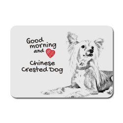 Chinese Crested Dog, A mouse pad with the image of a dog.