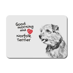 Norfolk Terrier, A mouse pad with the image of a dog.