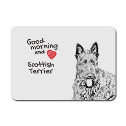 Scottish Terrier, A mouse pad with the image of a dog.