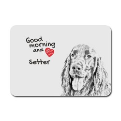 Setter, A mouse pad with the image of a dog.