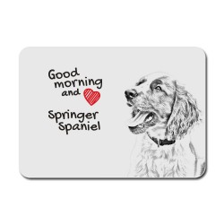 English Springer Spaniel, A mouse pad with the image of a dog.
