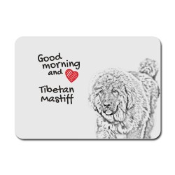 Tibetan Mastiff, A mouse pad with the image of a dog.