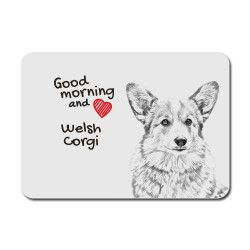 Pembroke Welsh Corgi , A mouse pad with the image of a dog.