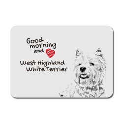 West Highland White Terrier, A mouse pad with the image of a dog.
