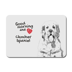 Clumber Spaniel, A mouse pad with the image of a dog.