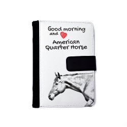 American Quarter Horse - Notizbuch aus Öko-Leder mit Kalender und dem Abbild von einem Pferd.
