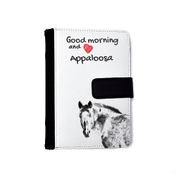 Appaloosa - Notizbuch aus Öko-Leder mit Kalender und dem Abbild von einem Pferd.