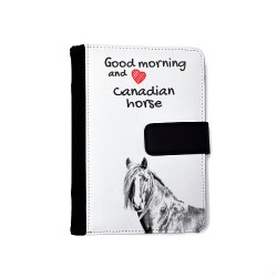 Canadian Horse - Blocco note con agenda in ecopelle con l'immagine del caballo.