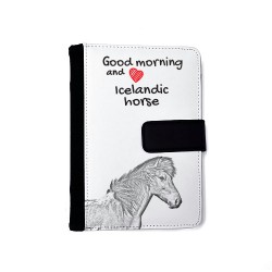 Islandais- Carnet calendrier en éco-cuir avec l'image d'un petit cheval.