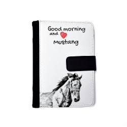 Mustang - Blocco note con agenda in ecopelle con l'immagine del caballo.