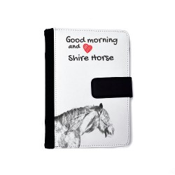 Shire - Notizbuch aus Öko-Leder mit Kalender und dem Abbild von einem Pferd.