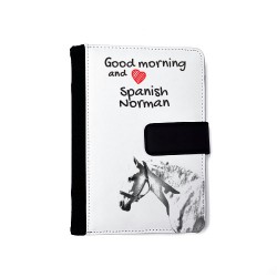 Spanish-Norman horse - Notebook with the calendar of eco-leather with an image of a horse.