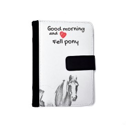 Fell-Pony- Notizbuch aus Öko-Leder mit Kalender und dem Abbild von einem Pferd.