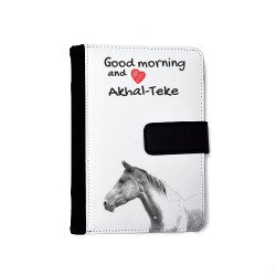 Achal-Tekkiner - Notebook with the calendar of eco-leather with an image of a horse.