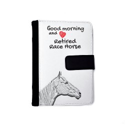 Retired Race Horse- Notebook with the calendar of eco-leather with an image of a horse.