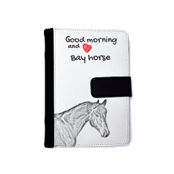 Bay - Notebook with the calendar of eco-leather with an image of a horse.