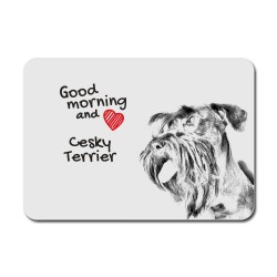 Cesky Terrier, A mouse pad with the image of a dog.