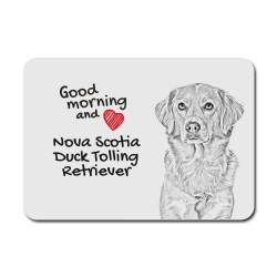 Nova Scotia duck tolling retriever, A mouse pad with the image of a dog.