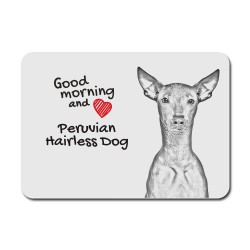 Peruvian Hairless Dog, A mouse pad with the image of a dog.