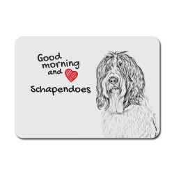 Schapendoes, A mouse pad with the image of a dog.