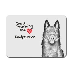 Schipperke, A mouse pad with the image of a dog.