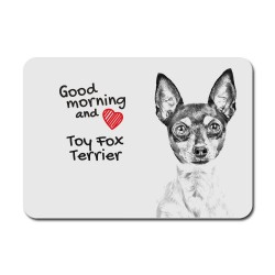 Toy Fox Terrier, A mouse pad with the image of a dog.