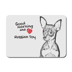 Russian Toy, A mouse pad with the image of a dog.