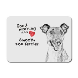 Smooth Fox Terrier, A mouse pad with the image of a dog.