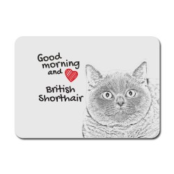 British Shorthair, La alfombrilla de ratón con la imagen de gato.