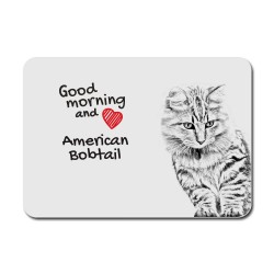 American Bobtail, Mauspad mit einem Bild eines Katzes.