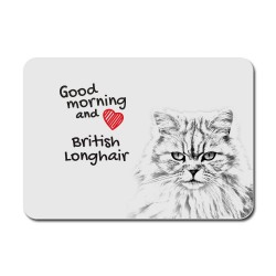 British longhair, Tapis de souris avec l'image d'un chat.