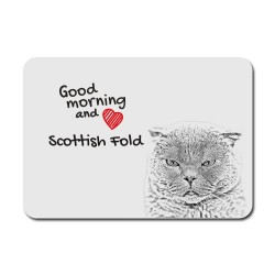 Scottish Fold, A mouse pad with the image of a cat.