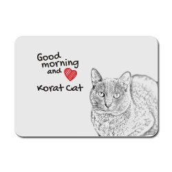 Korat, A mouse pad with the image of a cat.