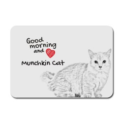 Munchkin, A mouse pad with the image of a cat.