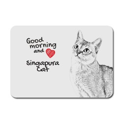 Singapura cat, A mouse pad with the image of a cat.