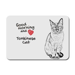 Tonkinese cat, A mouse pad with the image of a cat.