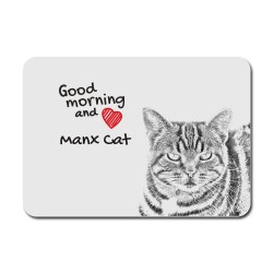 Manx cat, A mouse pad with the image of a cat.