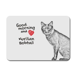 Kurilian Bobtail, A mouse pad with the image of a cat.