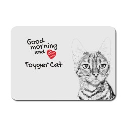 Toyger, Mauspad mit einem Bild eines Katzes.
